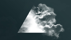 triangle clouds moon lights Minimalism digital art geometry