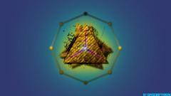 triangle gold blue digital art