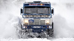 trucks snow KAMAZ truck Car vehicle frontal view rally cars