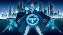 tsunemori akane Anime anime girls legs aqua eyes blue hair