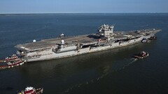 tug boats aircraft carrier military