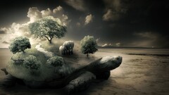 turtle elephant nature digital art