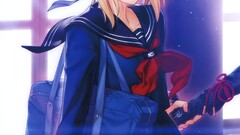 type-moon fate series saber school uniform anime girls Anime
