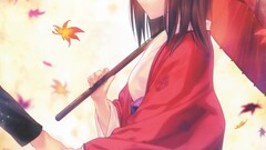 type-moon ryougi shiki takeuchi takashi anime girls umbrella