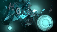 Typography digital art abstract Turquoise teal cyan
