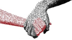 Typography holding hands Simple Background artwork