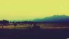 Typography landscape sky road