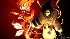 uchiha sasuke Flowers fire