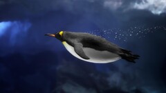 underwater Penguins Birds blue