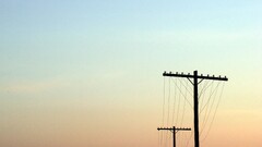utility pole sky power lines outdoors