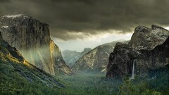 valley Mountains landscape cliff Yosemite National Park nature