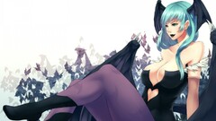 Vampire (video game) anime girls wings Morrigan Aensland boobs