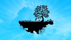 vector art colorful Trees abstract nature blue background cyan