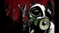 Vector (character) red dirty gas masks apocalyptic
