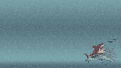 vector shark airplane humor digital art