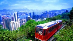 vehicle cityscape Hong Kong Asia China