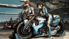 vehicle futuristic science fiction Women boobs