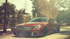 vehicle red cars Mercedes-Benz