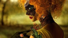 Venetian masks face fantasy art fantasy girl