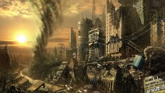 video games apocalyptic ruin ruins futuristic city artwork