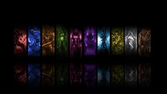 video games black world of warcraft collage reflection colorful