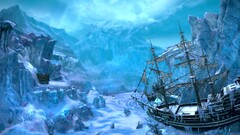 video games cyan artwork ice ship