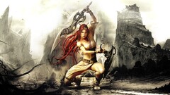 video games fantasy art heavenly sword playstation 3 redhead