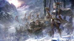 video games fantasy girl fantasy art snow Mountains
