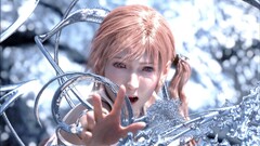 video games final fantasy xiii pink hair blue eyes