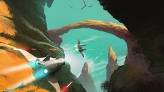 video games No Man's Sky artwork cyan