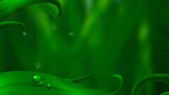 vladstudio leaves water drops spider green background