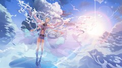vocaloid hatsune miku Anime anime girls clouds