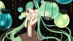 vocaloid hatsune miku anime girls headphones