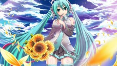 vocaloid hatsune miku big boobs Sunflowers anime girls Anime