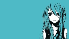 vocaloid hatsune miku blue blue hair anime girls blue background