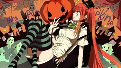 vocaloid hatsune miku twintails chess thigh highs redhead