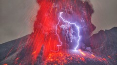 volcano digital art nature landscape