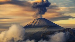 volcano eruptions Mountains nature landscape