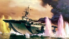 War aircraft carrier military artwork ship World War II