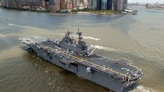 warship aircraft carrier cityscape military ship vehicle