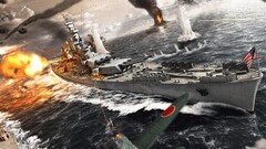 warship artwork World War II military