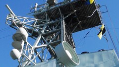 warship military ship vehicle low-angle