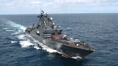 warship Sea military ship vehicle Russian Navy destroyer