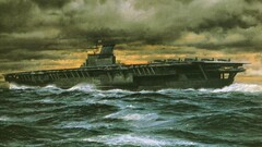 warship ship aircraft carrier military artwork