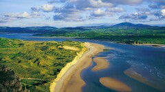 water aerial view sky landscape nature clouds far view shore