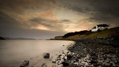 water beach stones Sea horizon