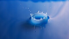 water drops liquid blue