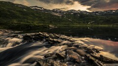 water nature Lake Mountains reflection landscape
