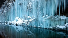 water reflection cold snow ice