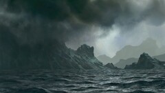 water Sea digital art artwork cgi render storm fantasy art dark